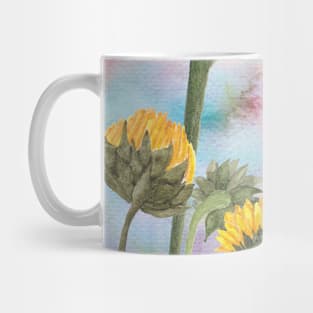 watercolor sunflowers guardin artwork Mug